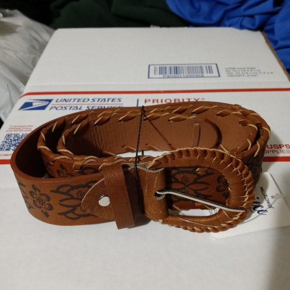 🐎 WALL FLOWER BROWN FLORAL BELT 🏇 - Picture 7 of 11